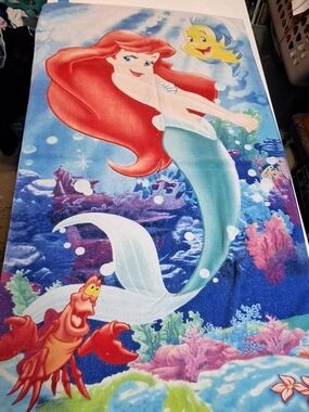 Vintage 90s Disney's The Little Mermaid Beach Towel
